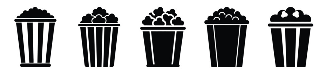 set of  popcorn bucket icon vector illustration isolated on white background © Pallobroy