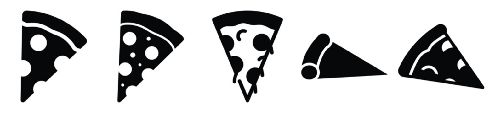 set of  pizza slice icon vector illustration isolated on white background