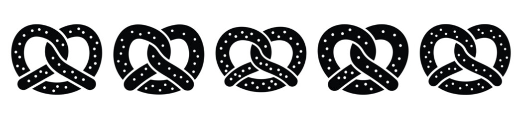 set of  pretzel twist icon vector illustration isolated on white background