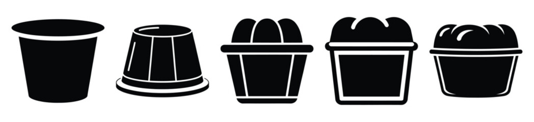 set of  pudding cup icon vector illustration isolated on white background
