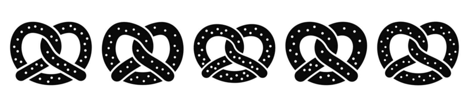 set of  pretzel twist icon vector illustration isolated on white background