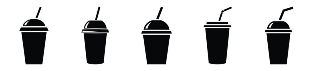 set of  soda cup icon vector illustration isolated on white background