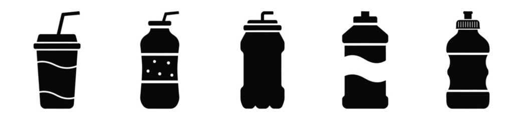 set of  sports drink icon vector illustration isolated on white background