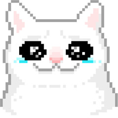 White Cat Happy Smiling Face Emoji