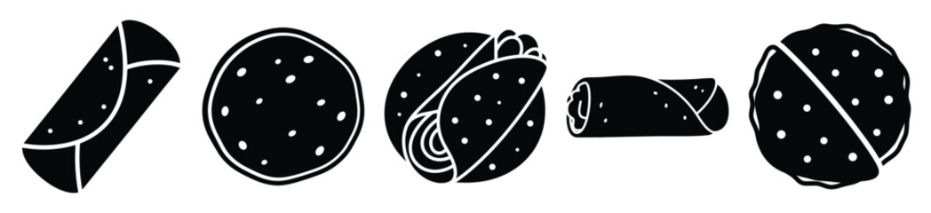 set of  tortilla wrap icon vector illustration isolated on white background