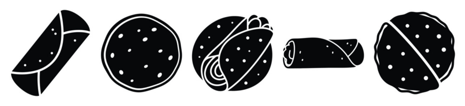 set of  tortilla wrap icon vector illustration isolated on white background