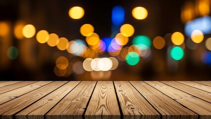 Dark, atmospheric background with large, circular light blurs providing a sense of late-night celebration or dining