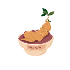 Magical illustration with mandrake plant, vector fantasy art