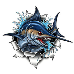  illustration of marlin fish