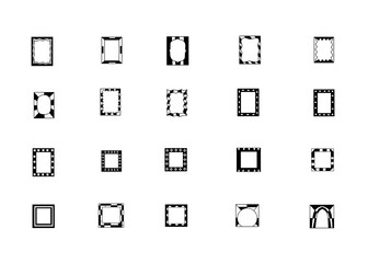 set of black and white frame decorations
