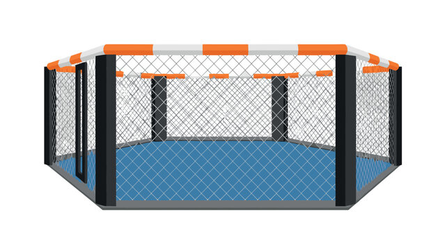 Mma cage arena illustration for sports design and promotional material