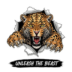 leopard mascot illustration