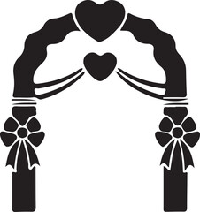 Heart shape arch decoration for celebration ceremonies and special occasions abstract graphic design element illustration background