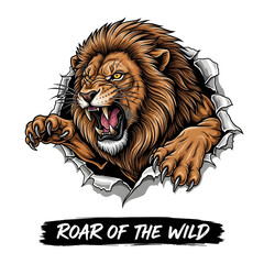 lion head mascot illustration