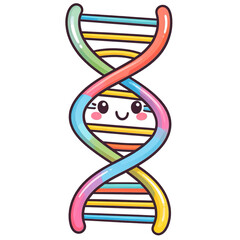 Illustration of a cute DNA cell 