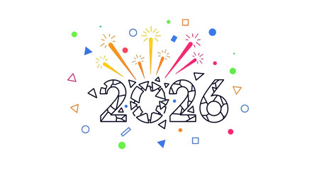 Exciting 2026 New Year Celebration with Fireworks Bursting in Joyful Colors, Welcoming the Future with Optimism and Festivity, A Fresh Beginning
