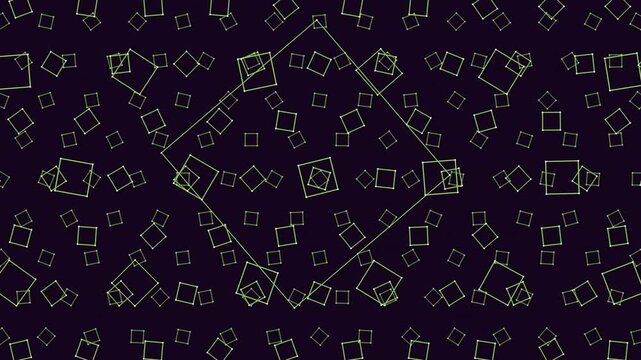 Black and green geometric shapes - a mix of triangles, squares, and rectangles - form an abstract and eye-catching pattern in a random design