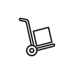 Hand Trolley Icon Design – Simple Industrial Line Art

