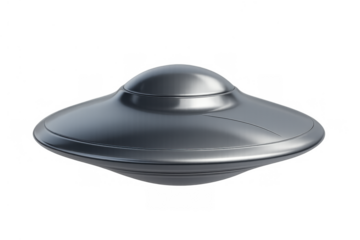 Unidentified flying object (ufo) spaceship hovering in space, extraterrestrial technology exploring alien worlds, sci-fi concept