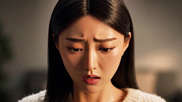 A face transitioning through multiple emotions in smooth animation.