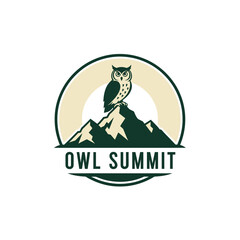 Wise Owl Summit Mountain Peak Logo