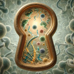 Keyhole to the Cell: A Glassmorphic Journey into the Complex World of Cellular Biology
