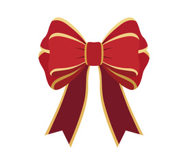 Lazo festivo de regalo rojo con bordes dorados