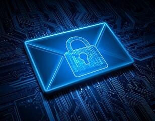 Secure email graphic on circuit board