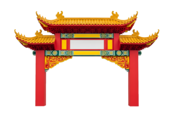 Stunning traditional Chinese gate design, perfect for cultural events, travel promotions, or Asian-themed projects, vibrant and eye-catching architecture