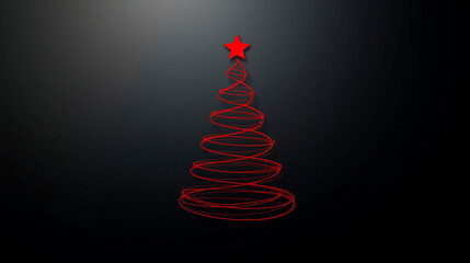 Red spiral Christmas tree elegant holiday design