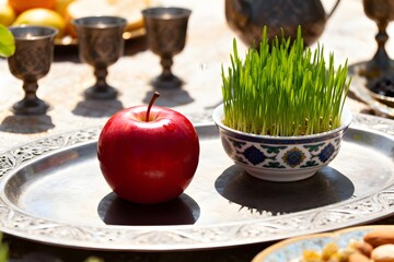 Persisches Neujahr (Nouruz) (Fr&uuml;hling) - Eine sehr spezifische kulturelle Feier (Nouruz/Nowruz), die sich auf die symbolische Anordnung von Objekten konzentriert