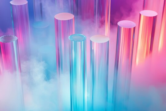 Abstract background featuring colorful smoke swirling through a cloudy atmosphere