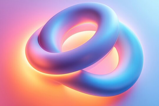 Two blue rings placed on a pink background creating a simple yet striking composition