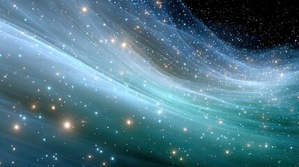 An abstract image of a galaxy swirl with stars and nebulae in space, with a dark background.