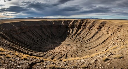 Dramatic Desert Crater Landscape