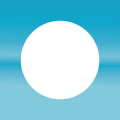 Abstract white circular shape centered against smooth gradient sky blue background minimalist design element template graphic