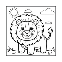 Bold and Easy Cozy Animal Coloring Page Vector