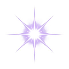 Obraz premium Bright white and purple starburst sparkle effect isolated on transparent background