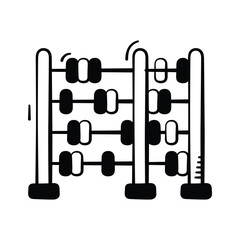 Traditional abacus doodle illustration, early math and counting education