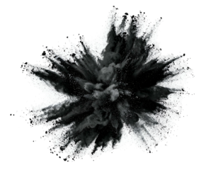 Explosive black powder cloud burst, abstract, dynamic, energy, motion