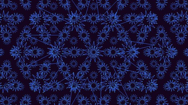 The image features a stylish floral pattern with small blue flowers on a dark backdrop, creating a visually striking and balanced design