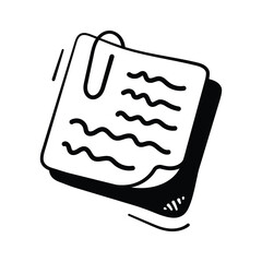 Reminders, quick messages, and school organization, sticky notes doodle icon
