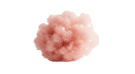 Sparkling rose gold cloud creates a dreamy effect on transparent background