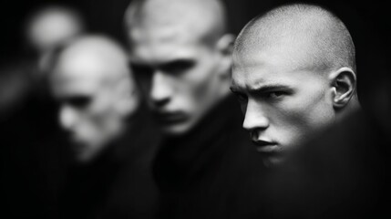 Intense gang youth close-up reflecting distrust and escalating juvenile delinquency