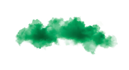 Emerald green cloud formation against a stark for design elements on transparent background