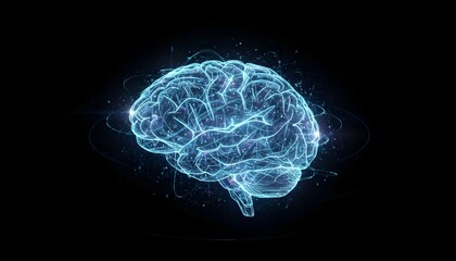 Futuristic Digital Brain with Neural Connections