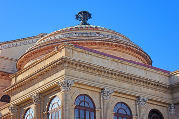 Top view of teatro Massimo in Palermo, Sicily, Italy
