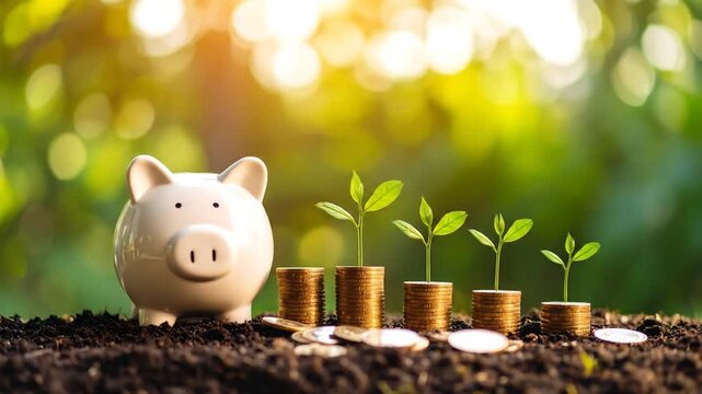 Piggy Bank  Growing Plants with Finance.