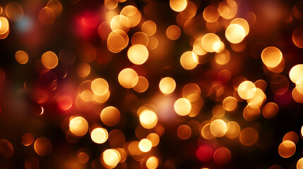 Blurred christmas lights creating a bokeh effect with warm and festive glow