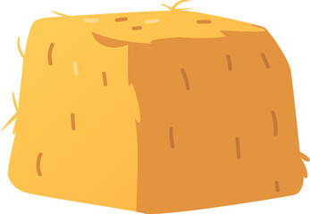 Square bale of straw, yellow dry grass, agriculture.